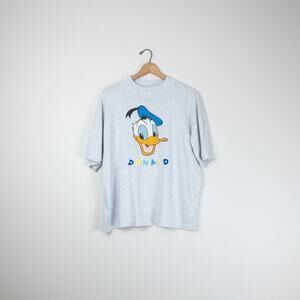 Disney Fashions Vintage Cotton Graphic Embroidered Donald Duck Tee L / XL